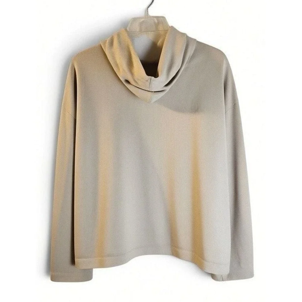 Nike Full-Zip Hoodie Tan Cropped Boxy Wide Sleeve Size XL